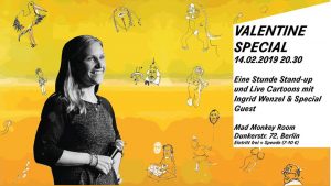 Valentine Special: Stand-up Comedy & Cartoons mit Ingrid Wenzel @ Mad Monkey Room